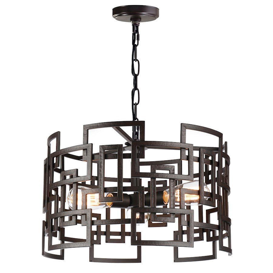 CWI Lighting Litani 3 Light Down Chandelier, Brown - 9913P19-3-205