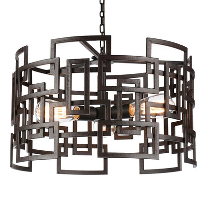 3 Light Down Chandelier, Brown