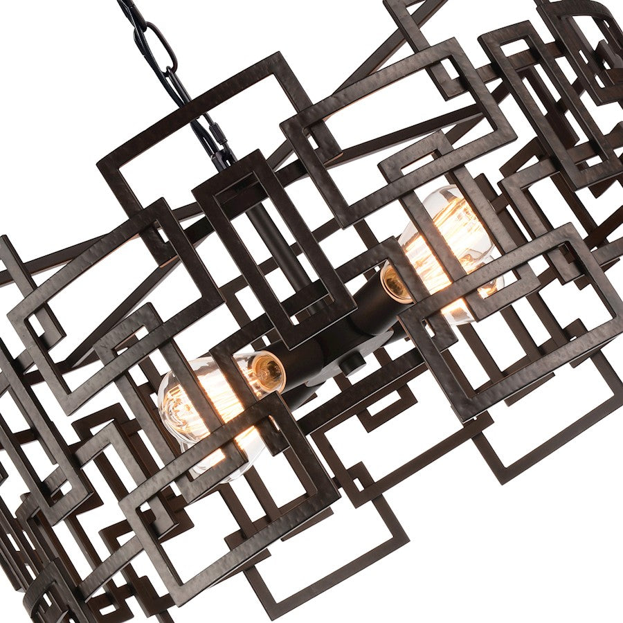 4 Light Down Chandelier, Brown