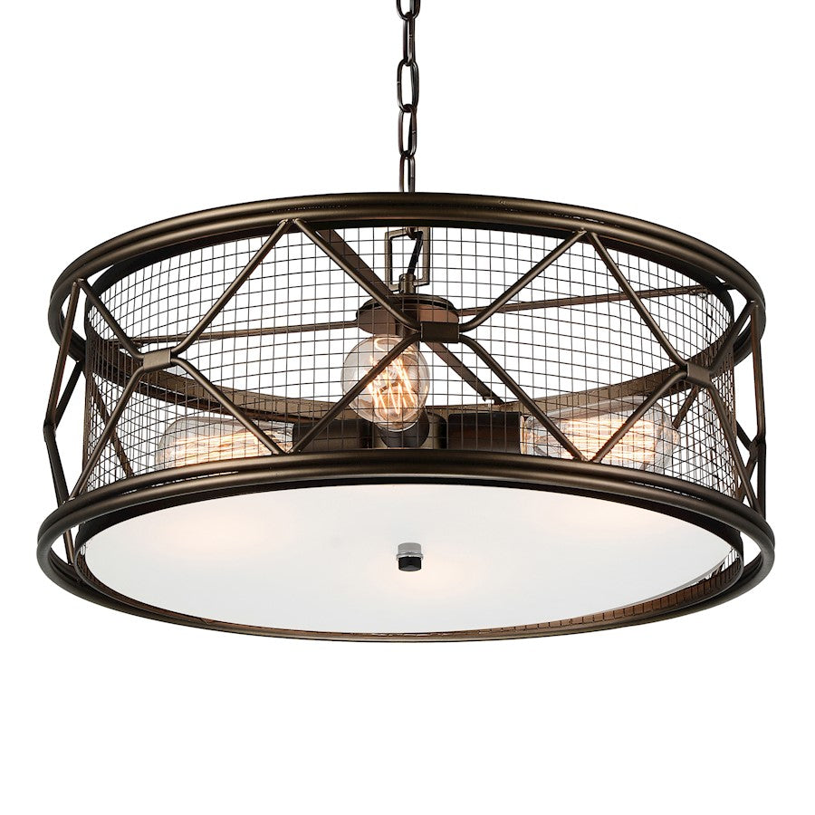 4 Light Chandelier, Light Brown