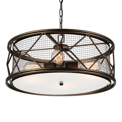 4 Light Chandelier, Light Brown