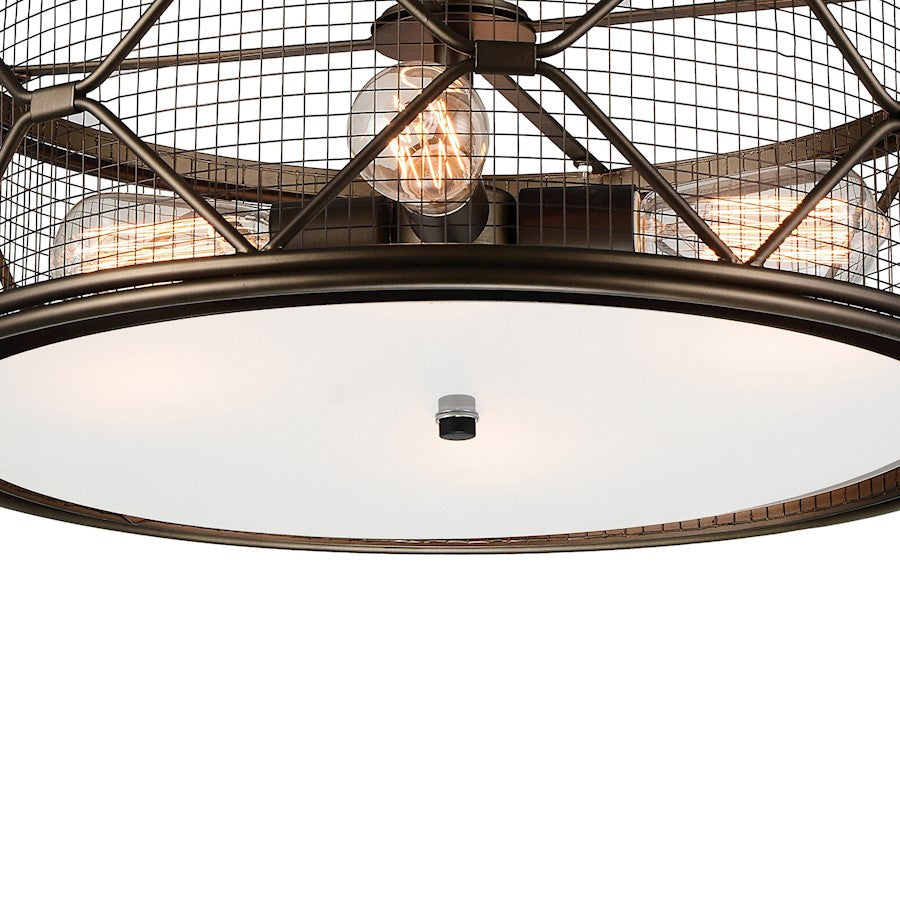 4 Light Chandelier, Light Brown