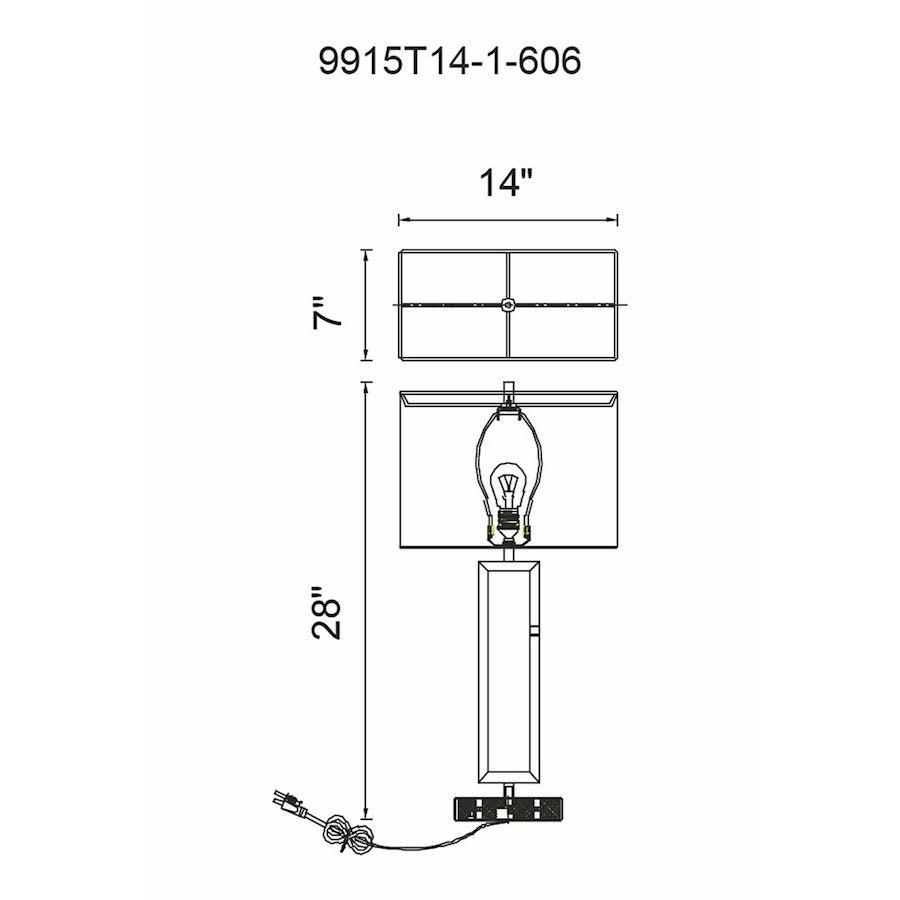 Torren Table Lamp, Satin Nickel