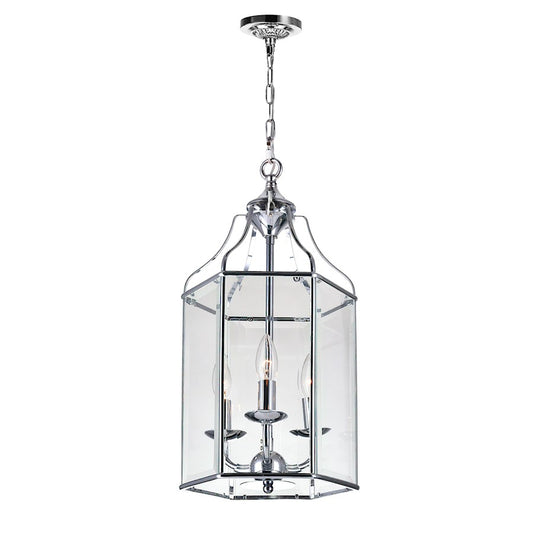 CWI Lighting Maury 3 Light Up Chandelier, Chrome/Clear - 9917P10-3-601