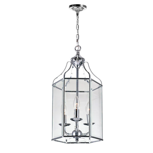 CWI Lighting Maury 3 Light Up Chandelier, Chrome/Clear - 9917P10-3-601