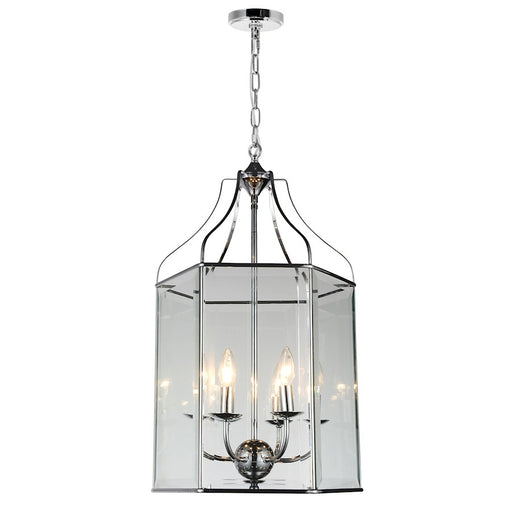 CWI Lighting Maury 6 Light Up Chandelier, Chrome/Clear - 9917P16-6-601