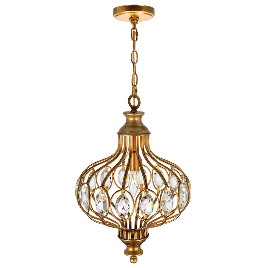 1 Light Chandelier, Antique Bronze