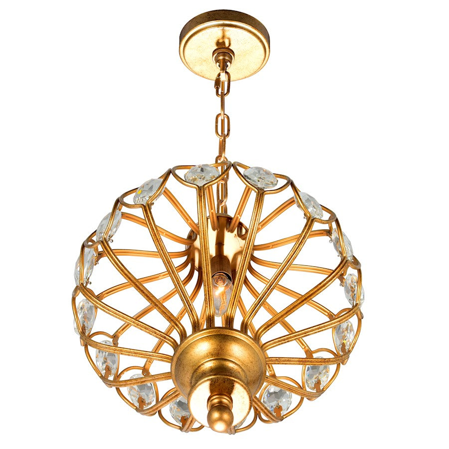 1 Light Chandelier, Antique Bronze