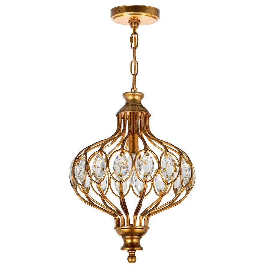 1 Light Chandelier, Antique Bronze