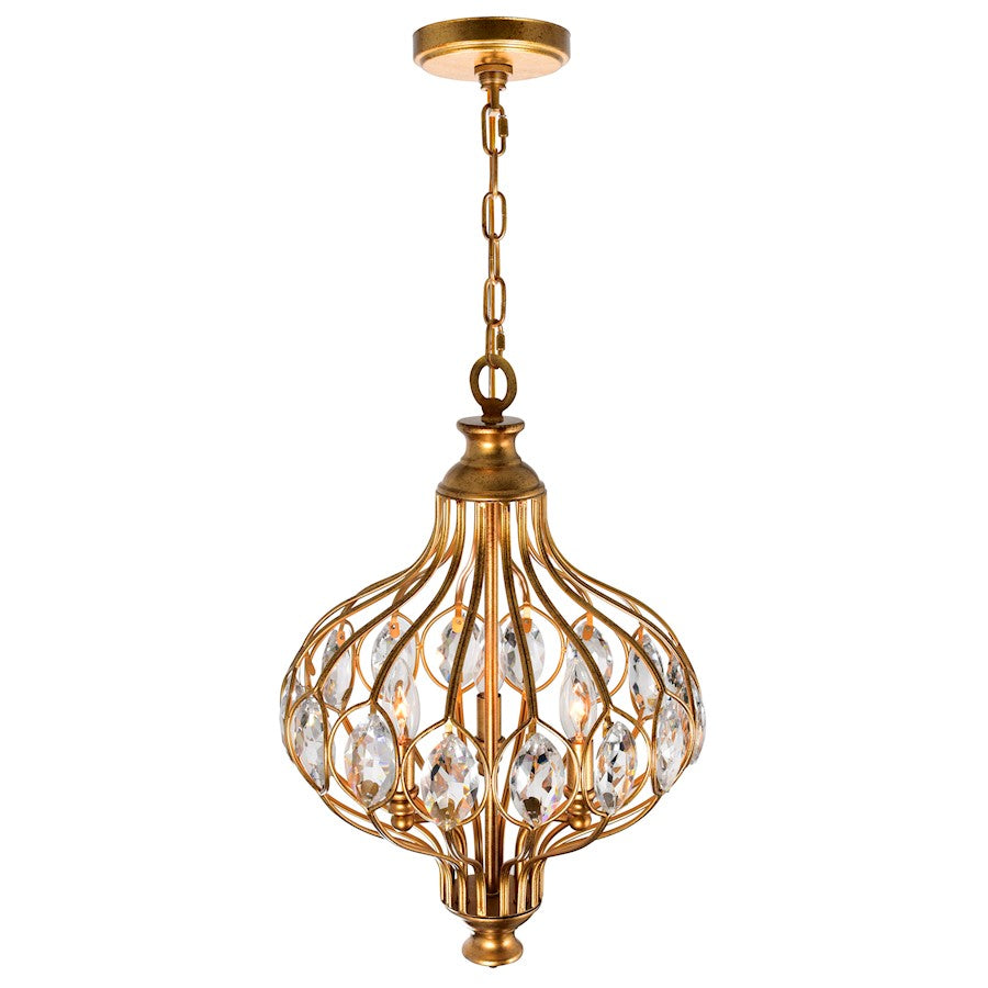 3 Light Chandelier, Antique Bronze