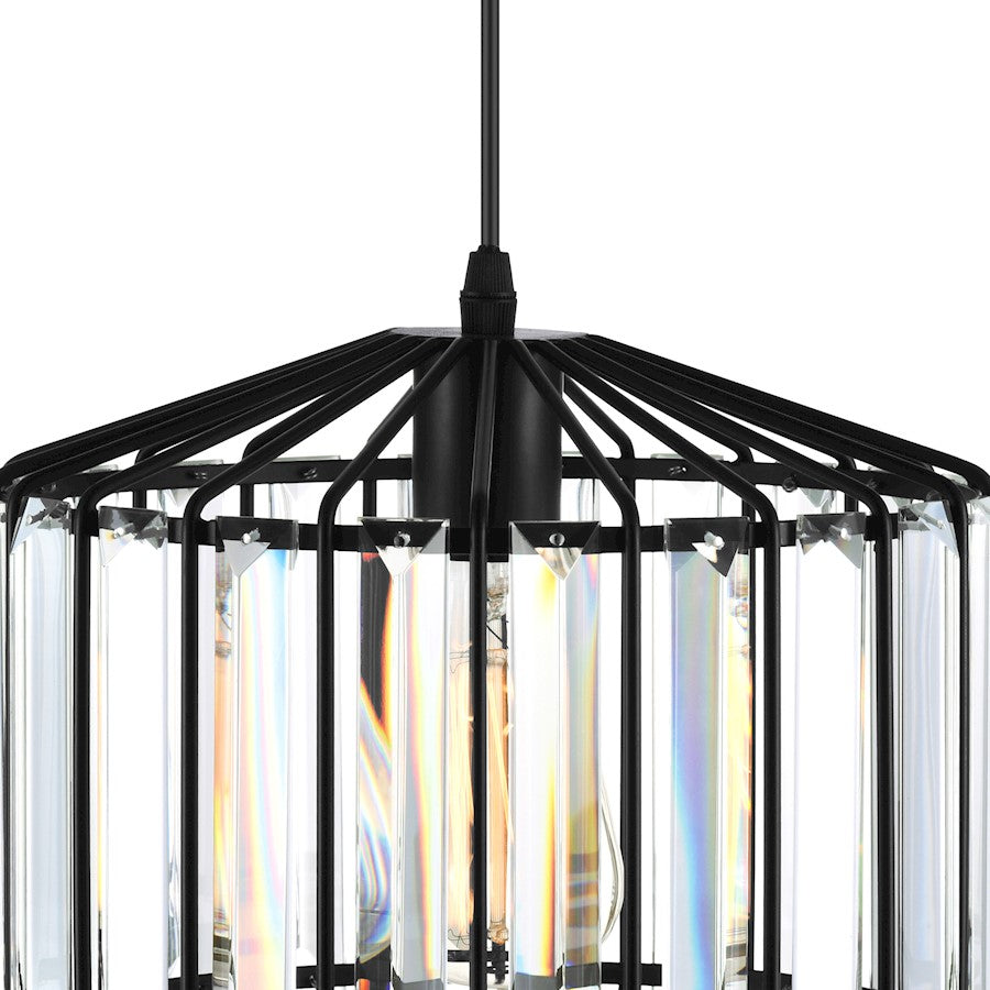 1 Light 10" Down Pendant, Black