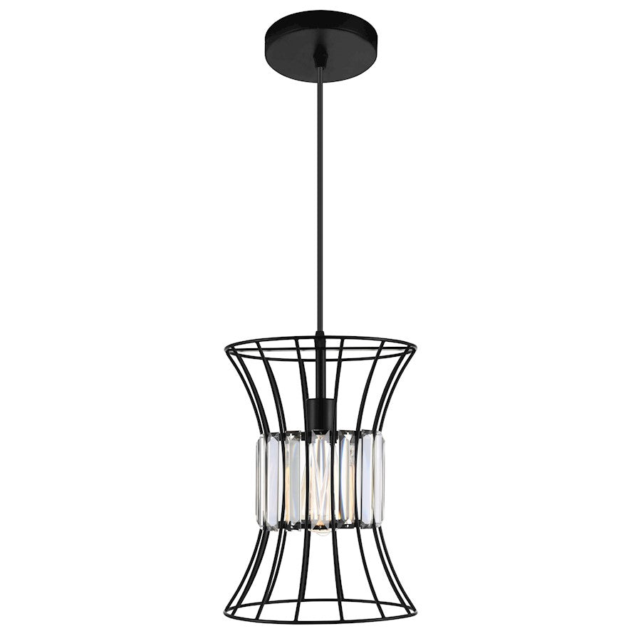 CWI Lighting Alethia 1 Light Down Pendant, Black-B - 9942P10-1-101-B