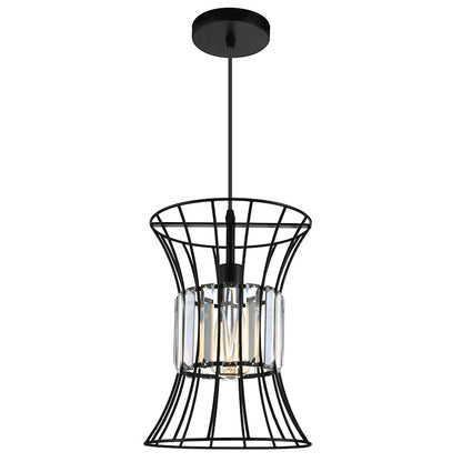 1 Light Down Pendant, Black-B