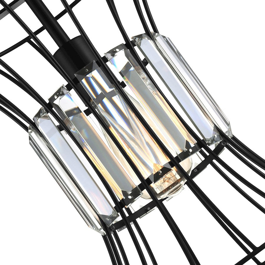 1 Light Down Pendant, Black-B