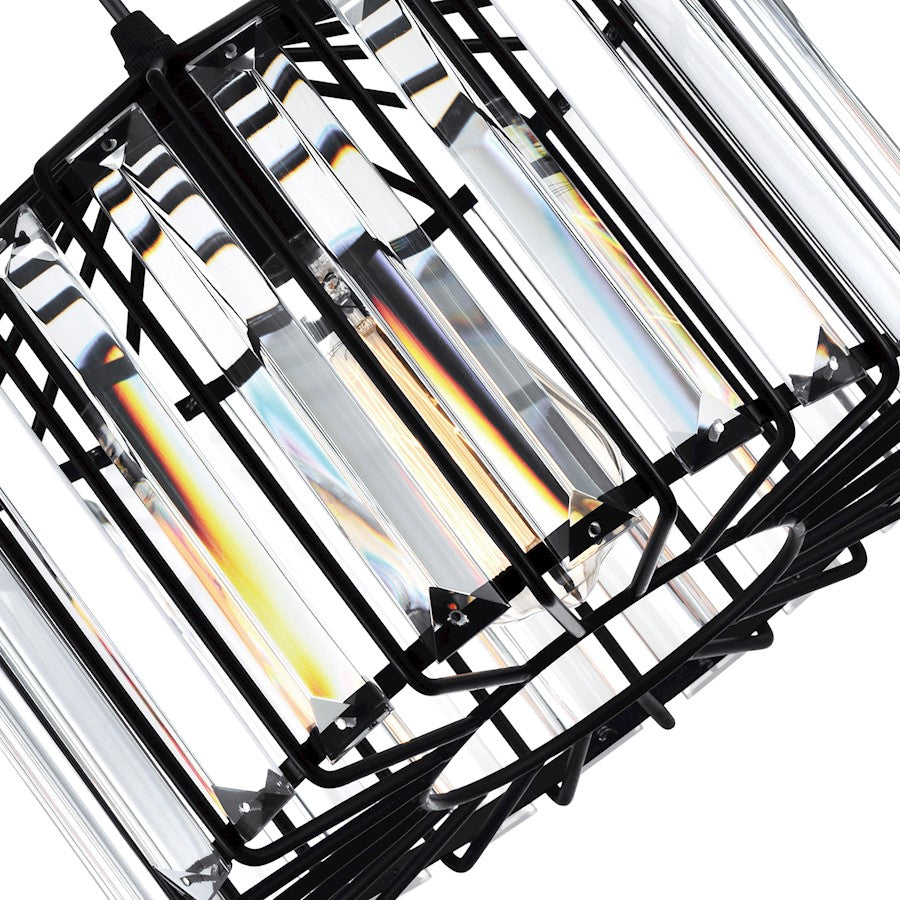 1 Light Drum Shade Pendant, Black