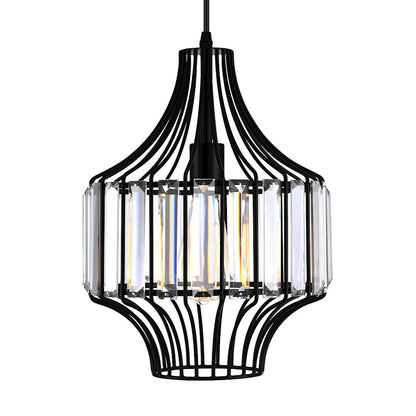 1 Light Down Pendant, Black-D