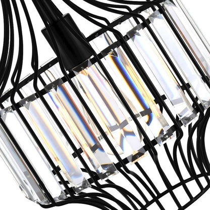 1 Light Down Pendant, Black-D