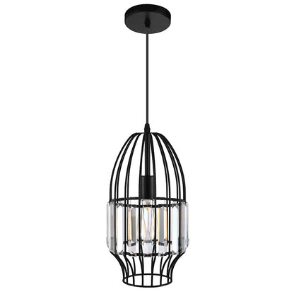 1 Light 7" Down Mini Pendant, Black