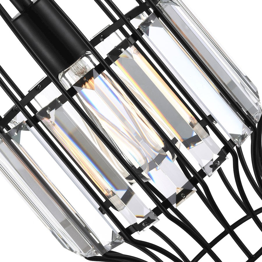 1 Light 7" Down Mini Pendant, Black