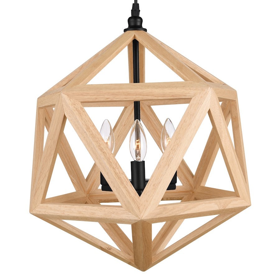 3 Light Pendant, Black