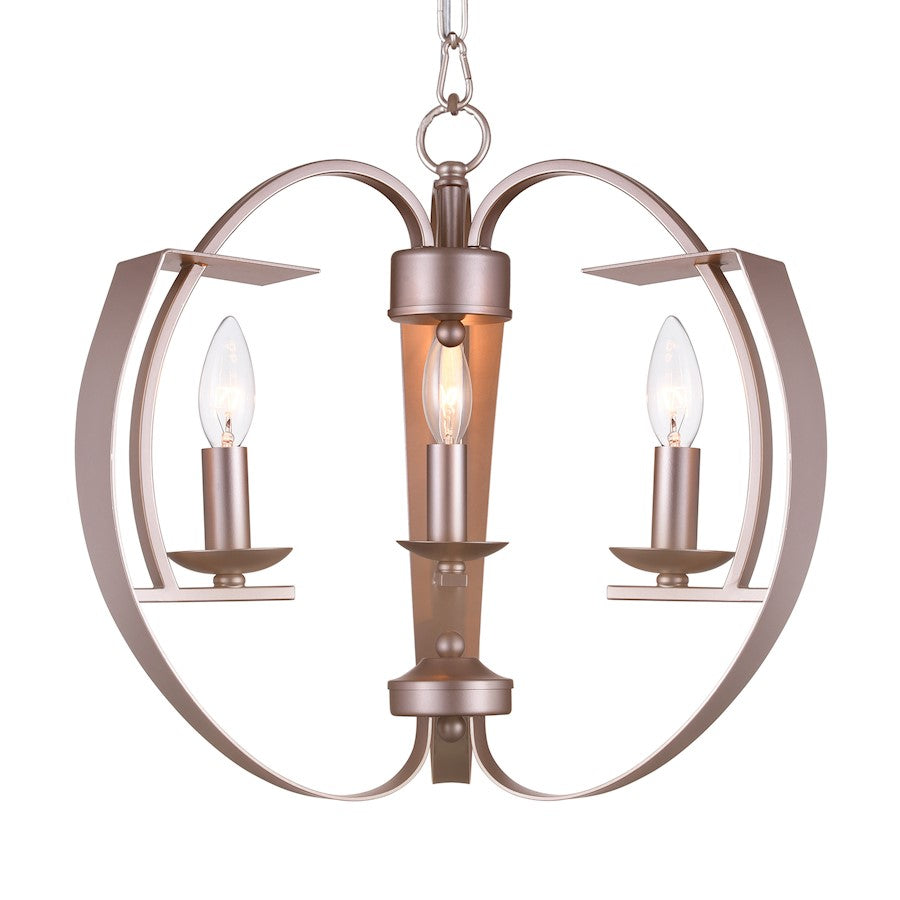 3 Light Chandelier, Pewter