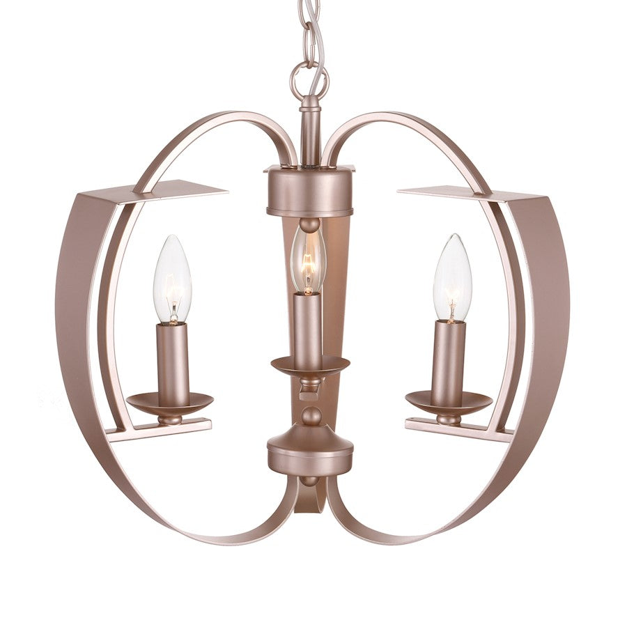 3 Light Chandelier, Pewter