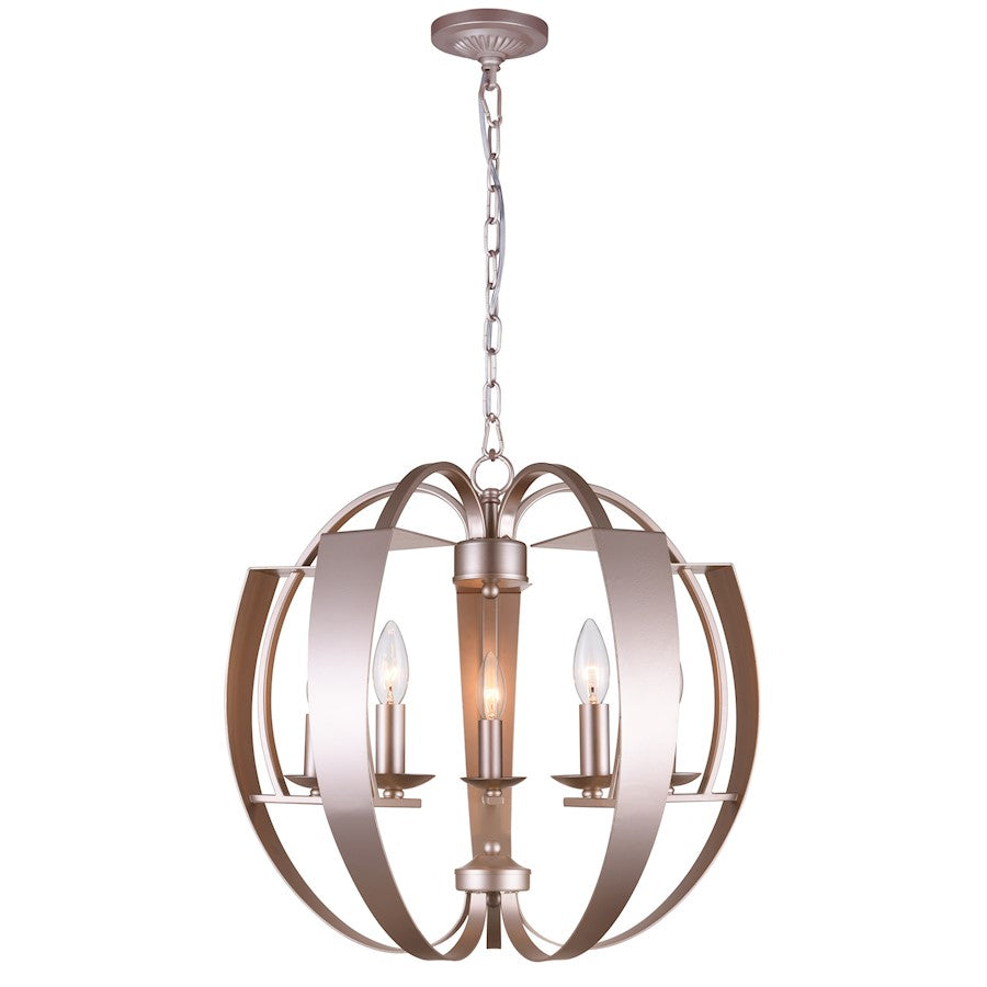 CWI Lighting Verbena 5 Light Chandelier, Pewter - 9950P21-5-221