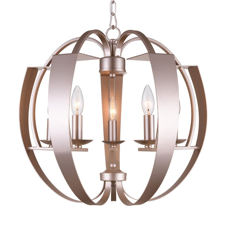 5 Light Chandelier, Pewter