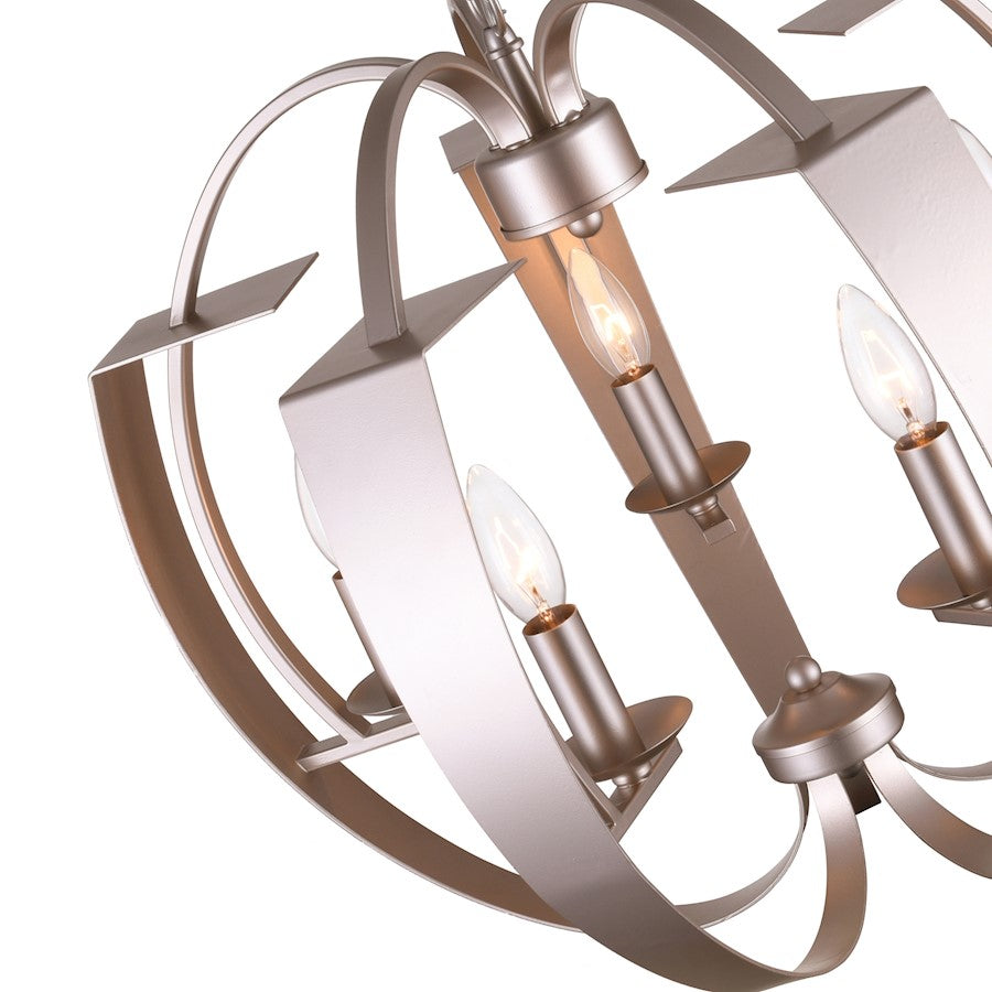 5 Light Chandelier, Pewter