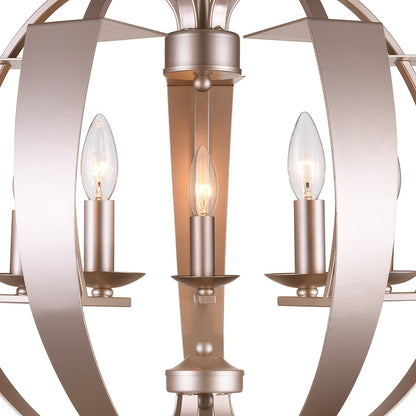 5 Light Chandelier, Pewter