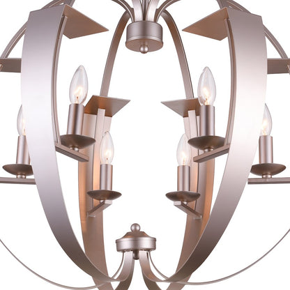 6 Light Chandelier, Pewter