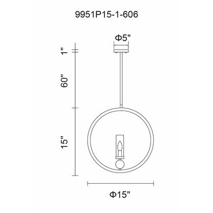 1 Light Pendant, Satin Nickel/Clear