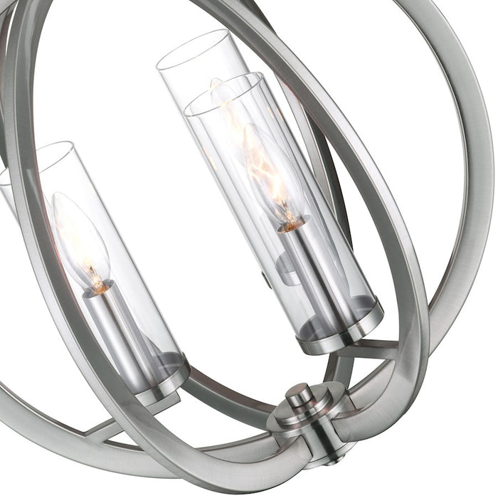 CWI Lighting Elton 3 Light Chandelier, Satin Nickel/Clear