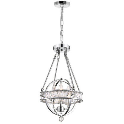 CWI Lighting Arkansas 3 Light Mini Chandelier, Chrome - 9957P12-3-601