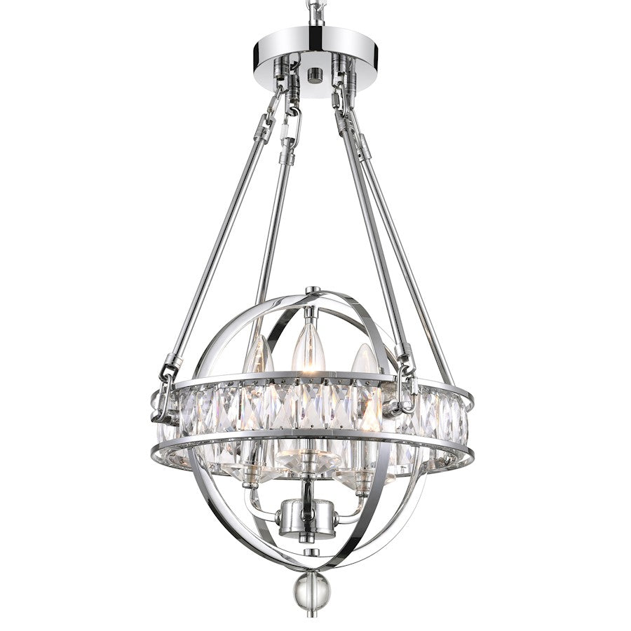 3 Light Mini Chandelier, Chrome