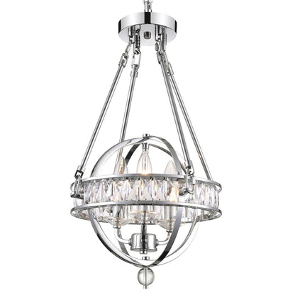 3 Light Mini Chandelier, Chrome