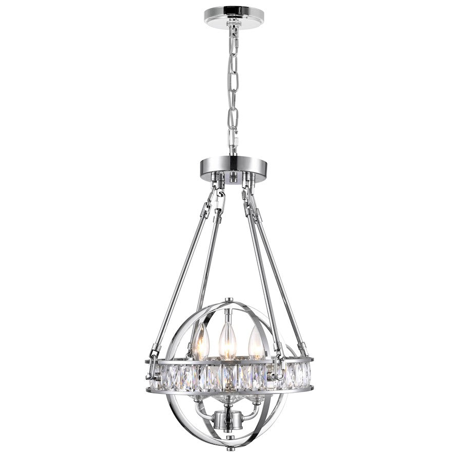 3 Light Mini Chandelier, Chrome