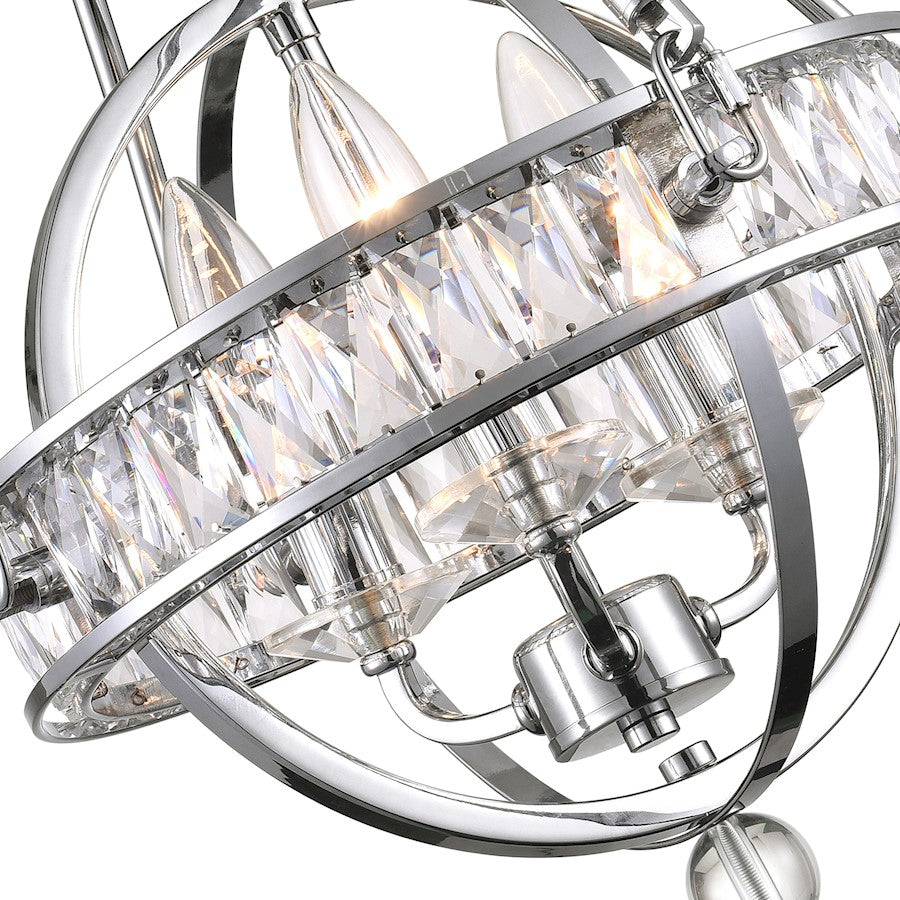 3 Light Mini Chandelier, Chrome