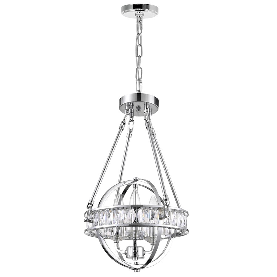 3 Light Mini Chandelier, Chrome