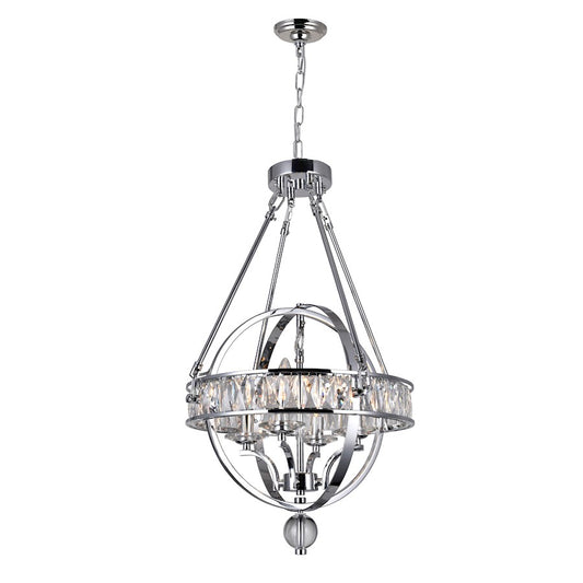 CWI Lighting Arkansas 16" 4 Light Chandelier, Chrome - 9957P16-4-601