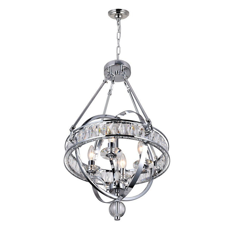 4 Light Chandelier, Chrome