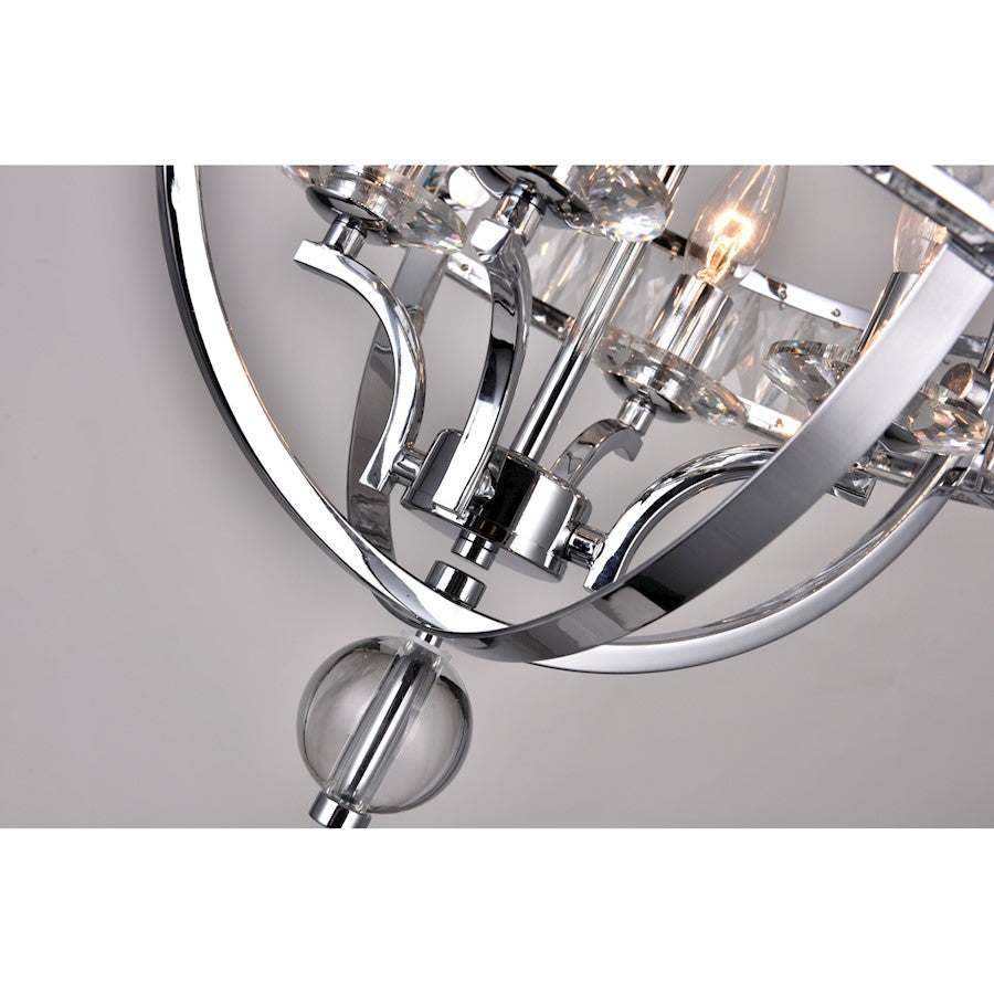 4 Light Chandelier, Chrome