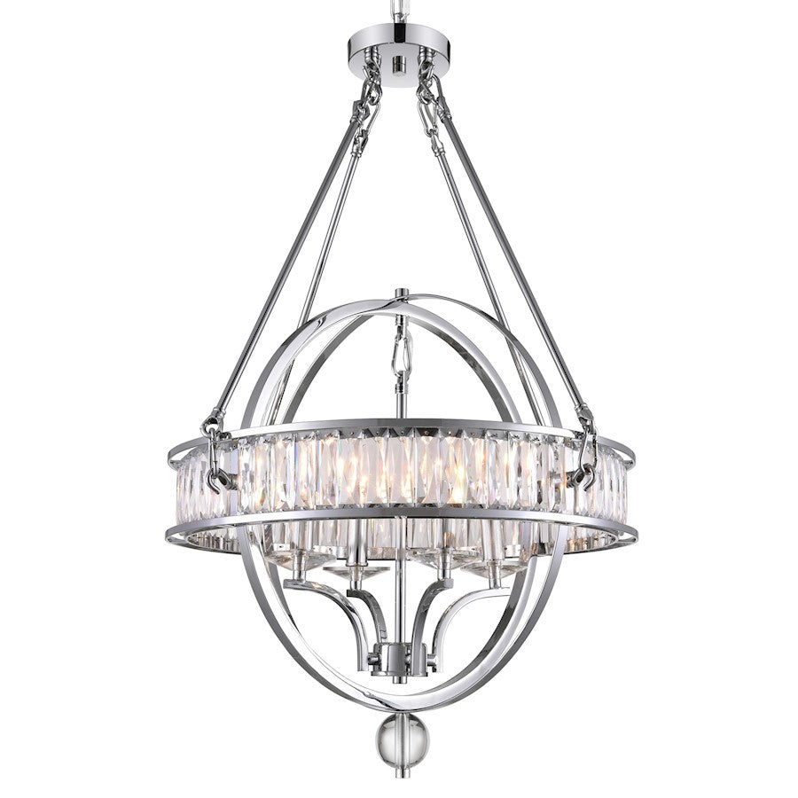 4 Light Chandelier, Chrome