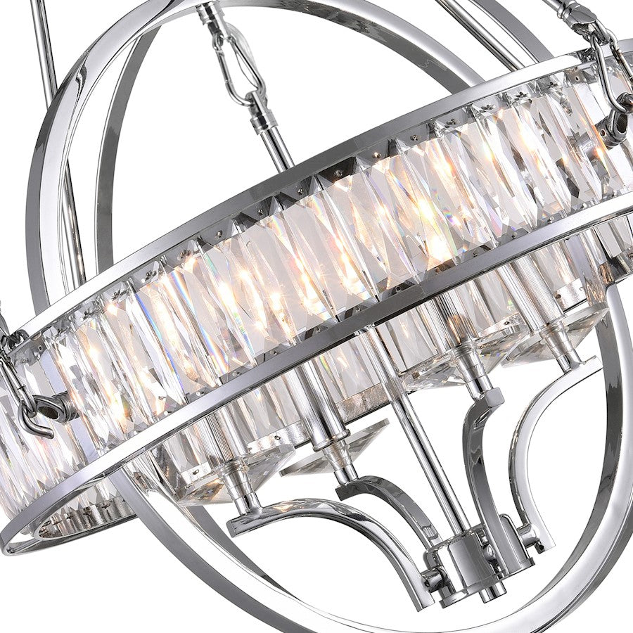 4 Light Chandelier, Chrome