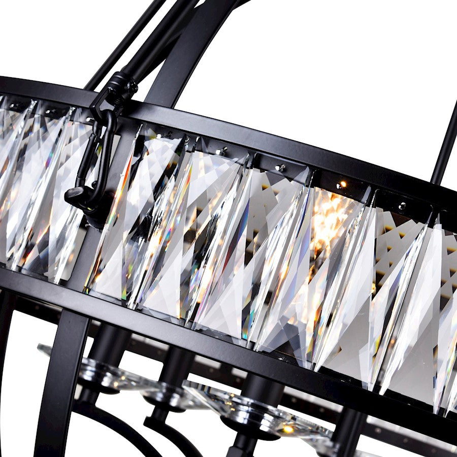 6 Light Chandelier, Black