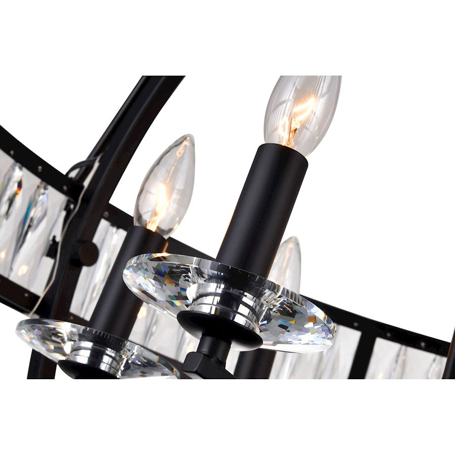 6 Light Chandelier, Black