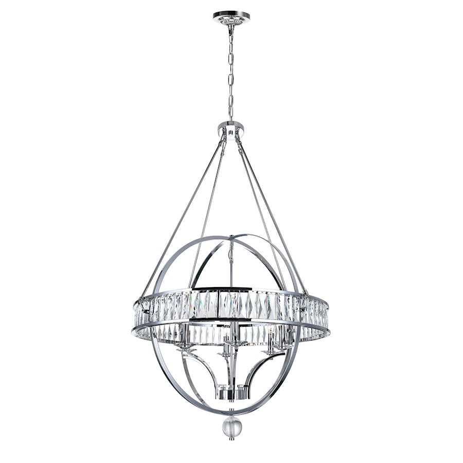 CWI Lighting Arkansas 6 Light Chandelier, Chrome - 9957P30-6-601