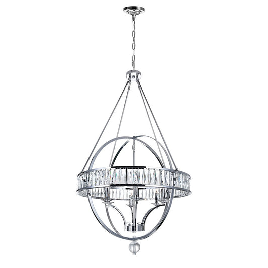 CWI Lighting Arkansas 6 Light Chandelier, Chrome - 9957P30-6-601