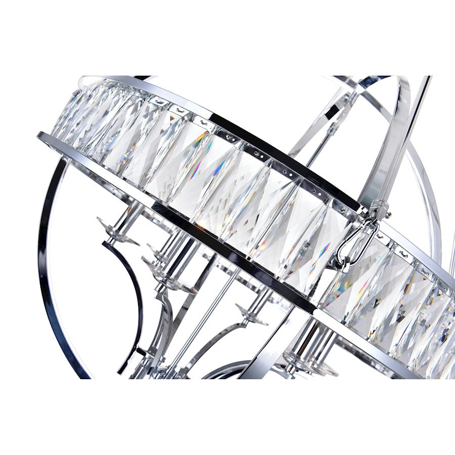 6 Light Chandelier, Chrome