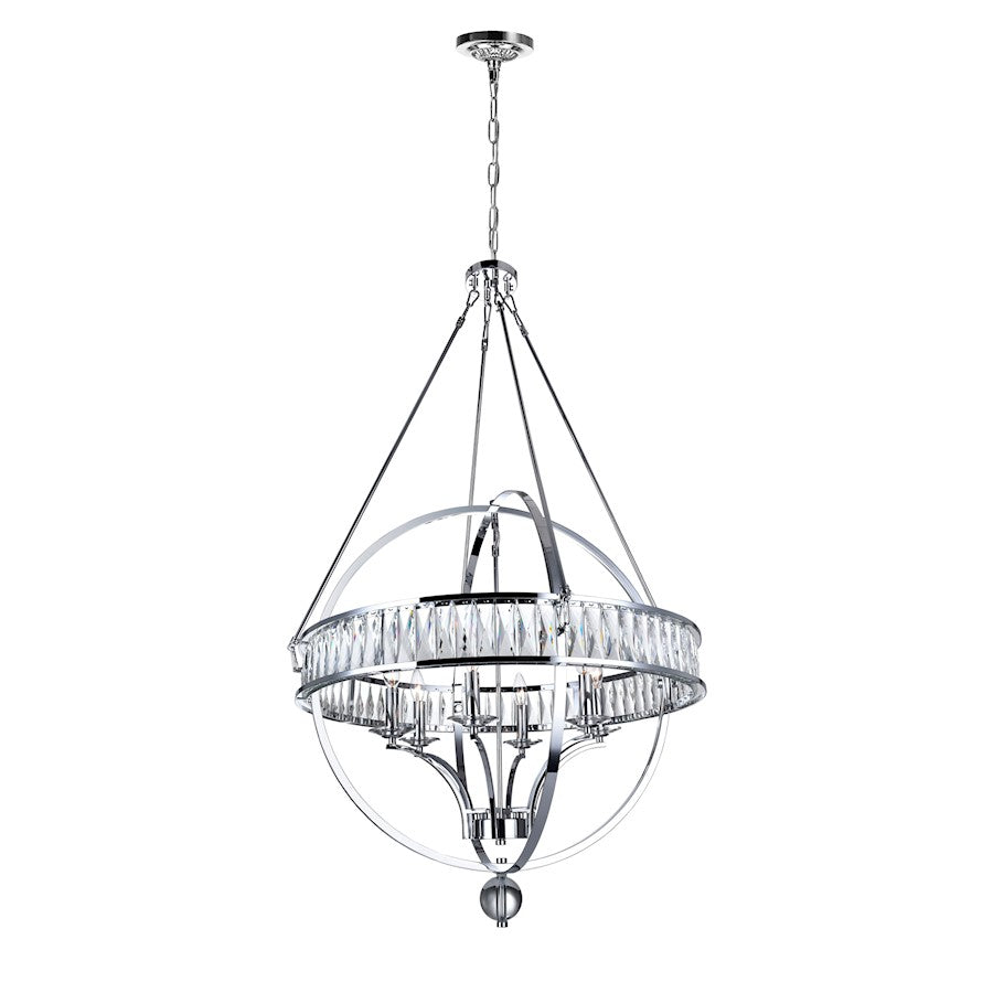 6 Light Chandelier, Chrome